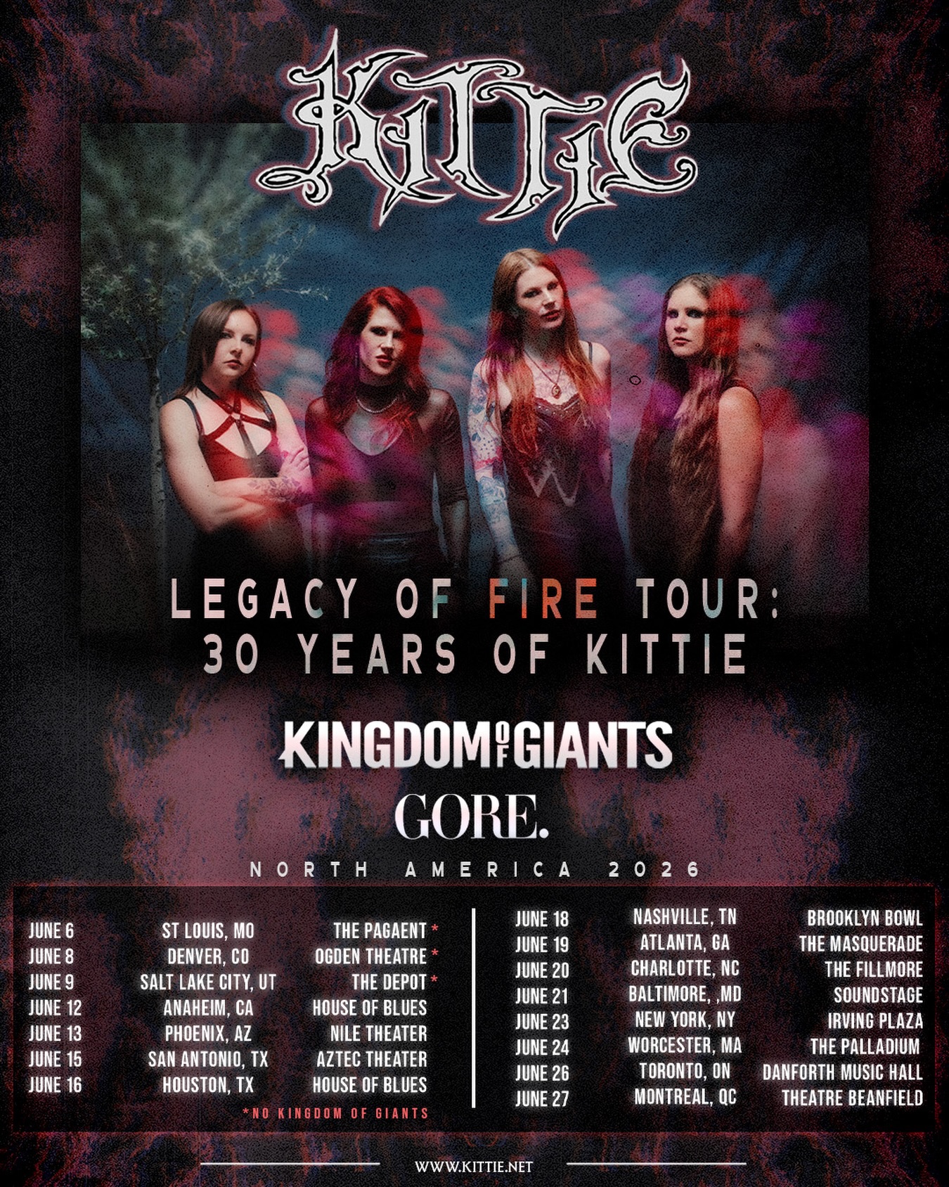 Kingdom of Giants Legacy Of Fire Tour Poster 2026